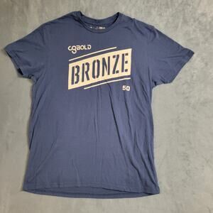 Camp Gladiator Shirt Womens Size‎ Large Blue Comfort Stretch Bronze Level Cotton